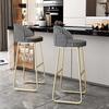 Nordic 65cm Leather Bar Stool – INS Luxury Design with Gold Legs, Backrest, Ideal for Kitchen & Home Bar