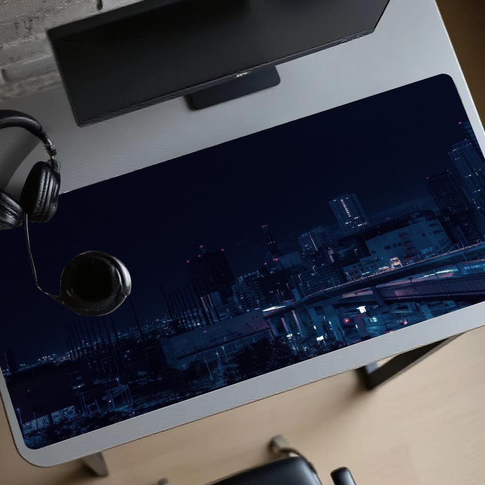 Large Gaming Mousepad Tokyo Nights Laptop Accessory Desk Mat Large Office Rug Carpet Desk Decorating Xxl Mouse Mat Pc Decor