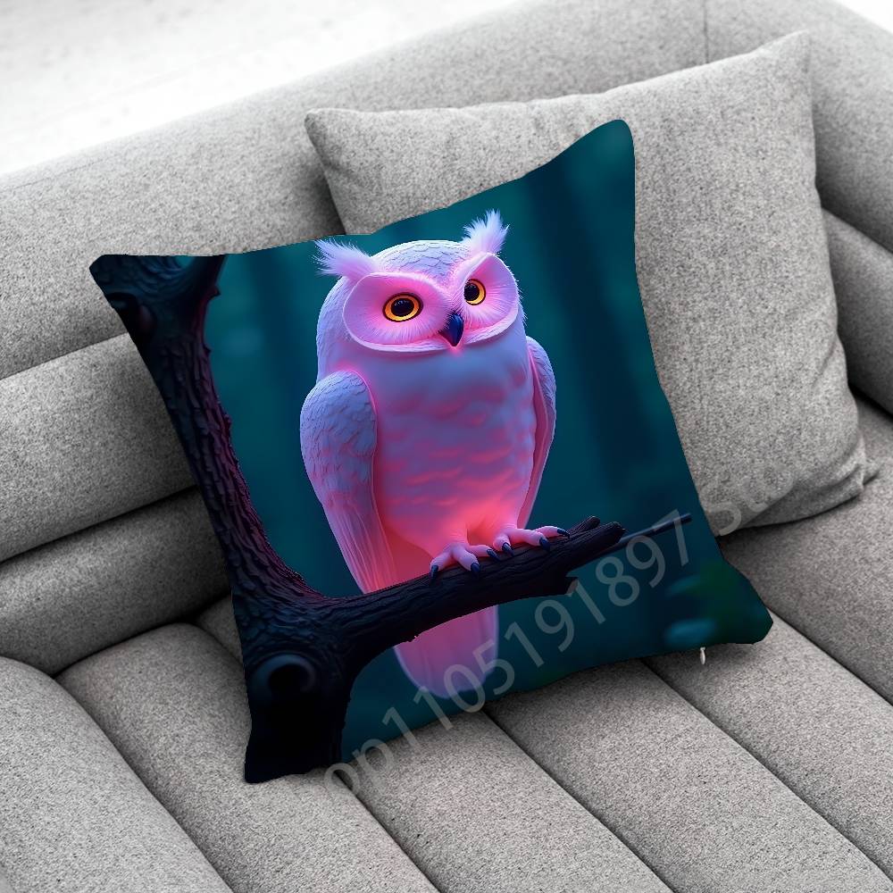 Nighthawk Night Owl Bird Throw Pillow Case For 50x50cm 30x30cm 55x55cm 45x45cm 40x40cm Square Bed Pillowcase Cover