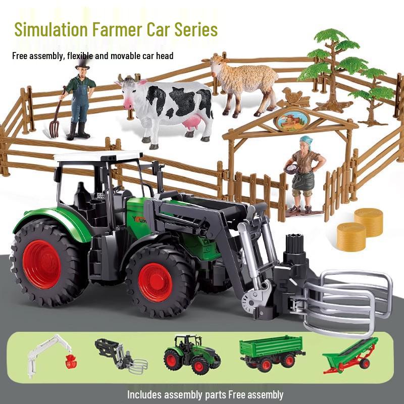 Children's Remote Control Harvester Tractor Toy - Educational Inertial Model for Kids 3+