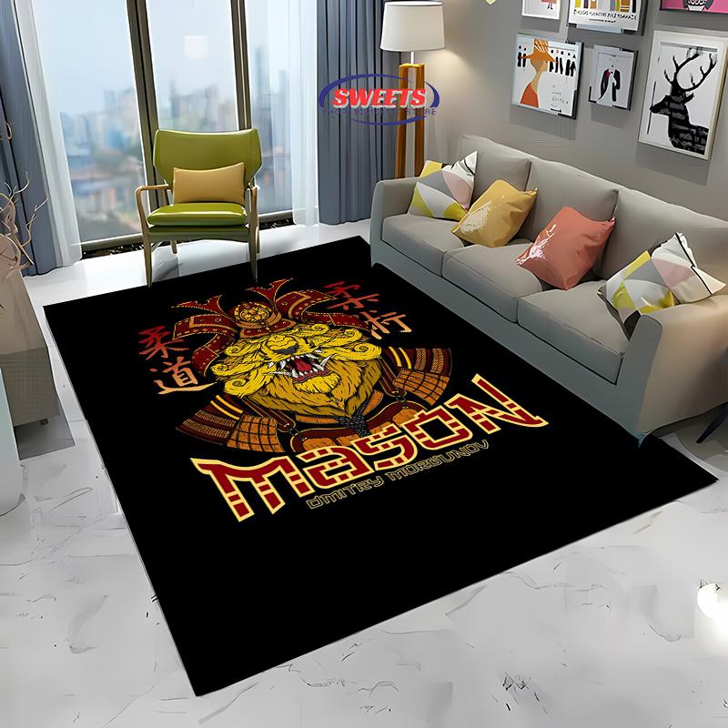 3D Jiu-Jitsu Warrior Japanese Bjj Gi & Black Belt Mma Rug, Carpet for Living Room Bedroom Sofa Doormat Decor Non-slip Floor Mat
