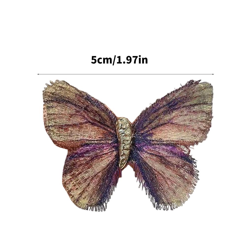 Temperament Butterfly Brooch for Women Embroidered Lapel Pin Accessory Stylish Animal Jewelry for Suits and Dresses