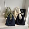 Ladies Casual Korean Style Underarm Bag Single Shoulder Commuter Travel Bag Fabric Leisure Handbag for Women