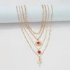 Tooxika Vintage Sun Love Heart Flower Necklace Diamonds Niche Street Fashion Necklace Women