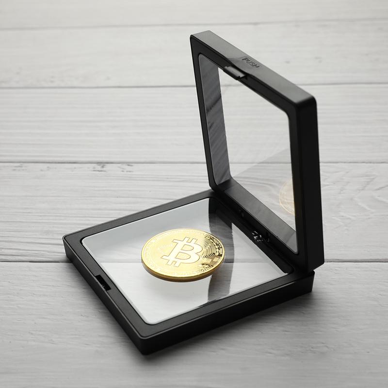 Bitcoin Bit Coin Litecoin Ripple Commemoration Coin With Showing Stand