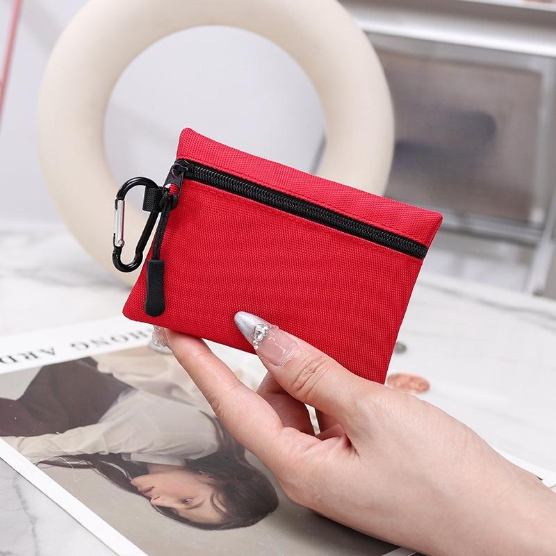 Canvas Mini Coin Purse Simple Zipper Storage Pouch Money Pocket Cute Wallet for Women Men Kids