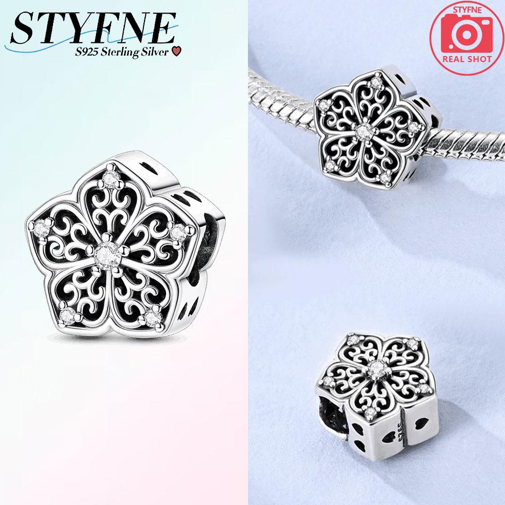 925 Silver Color Romantic Retro Heart Shaped Flower Guardian Butterfly Amulet Fit Bracelet DIY Jewelry Gift
