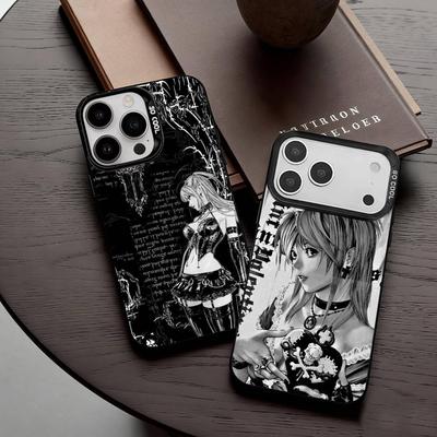 M-Misa D-Death N-Note Phone Case For iPhone17,16,15,14,13,12,11 Plus,Pro Max Candy Silver Plated Inside Cover