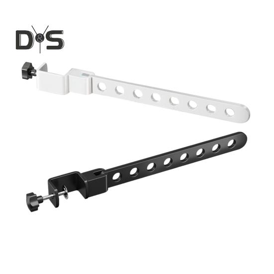 Foldable Clothes Hanger Rack with Adjustable Clamp Window Mount Rotatable Heavy Duty Indoor Balcony Clothing Drying Holder Organizer