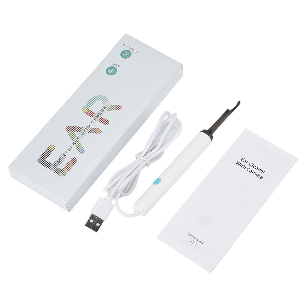 

Беспроводной интеллектуальный эндоскоп для чистки ушей Визуальный ушной пинцет Отоскоп для чистки ушей Устройство для чистки ушей Камера для удаления ушной серы Здравоохранение белый