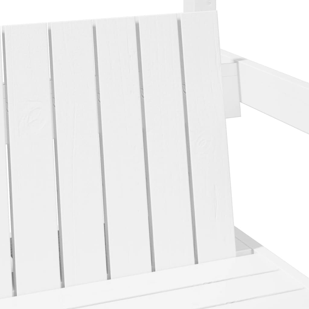 Solid Wood Bed and Bench with Roof White 80x200 Cm Pine Wood