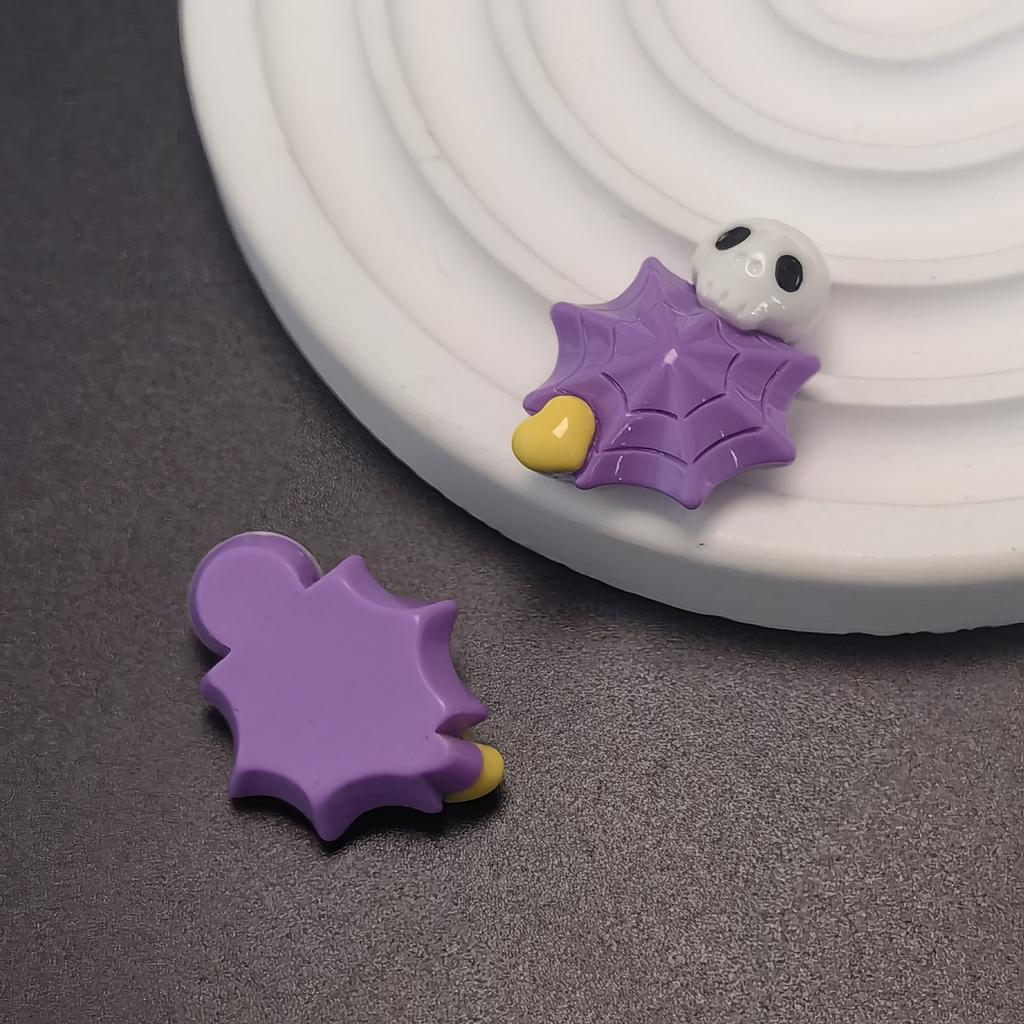 Halloween Themed Mini Flatback Resin Slime Charms Pumpkin Ghost Spider Web Miniature Ornaments Beads for Party Scrapbook DIY