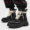 Stivaletti da uomo con plateau Moda Design personalizzato con cinturino Scarpe Stivali da motociclista Scarpe casual da esterno con cerniera