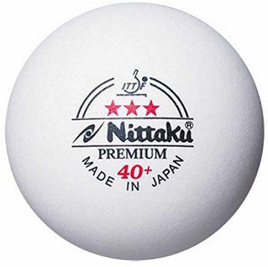 Nittaku Pla Premium 1 Dozen White Hard Balls 3-Star (12 Balls) NB1300-4SET