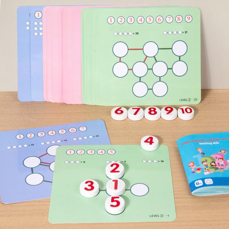 Children's Wooden Math Chart Toy Thinking Training Game Early Education Cognitive Learning Number Recognition Teaching Aids Toy