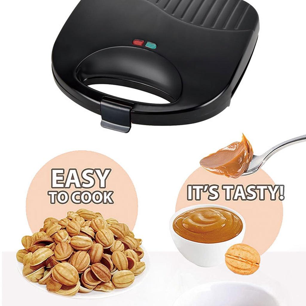 Mini Electric Walnut Cake Maker Automatic Nut Waffle Bread Machine 750W Sandwich Iron Toaster Baking Breakfast Pan Oven