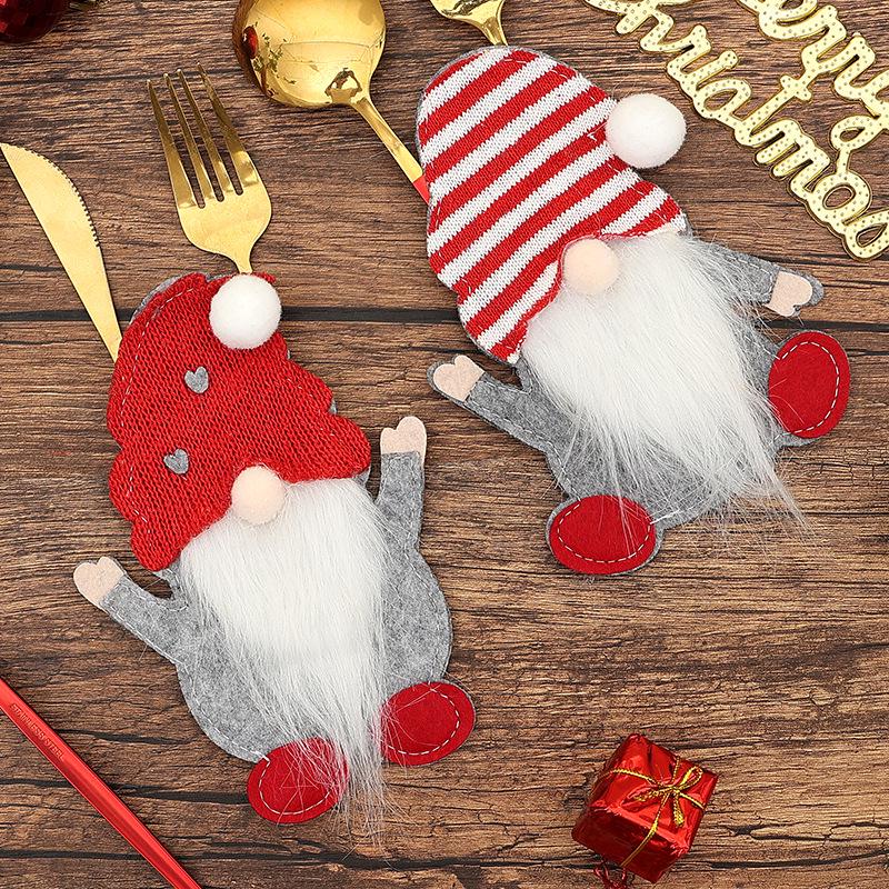 Festive Gnome Cutlery Sleeve - Christmas and New Year Table Ornament