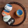 Hand-Painted Black Pottery Zen Tea Cup - Retro Mountain Design, Kung Fu Ceramic Masterpiece for Tea Tasting and Guest Reception.