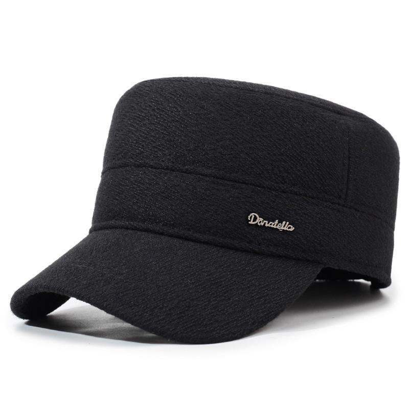 

Кепка для мужчин среднего и пожилого возраста, зимняя плоская кепка, кепка с защитой ушей, осенне-зимняя теплая толстая хлопковая кепка для дедушки