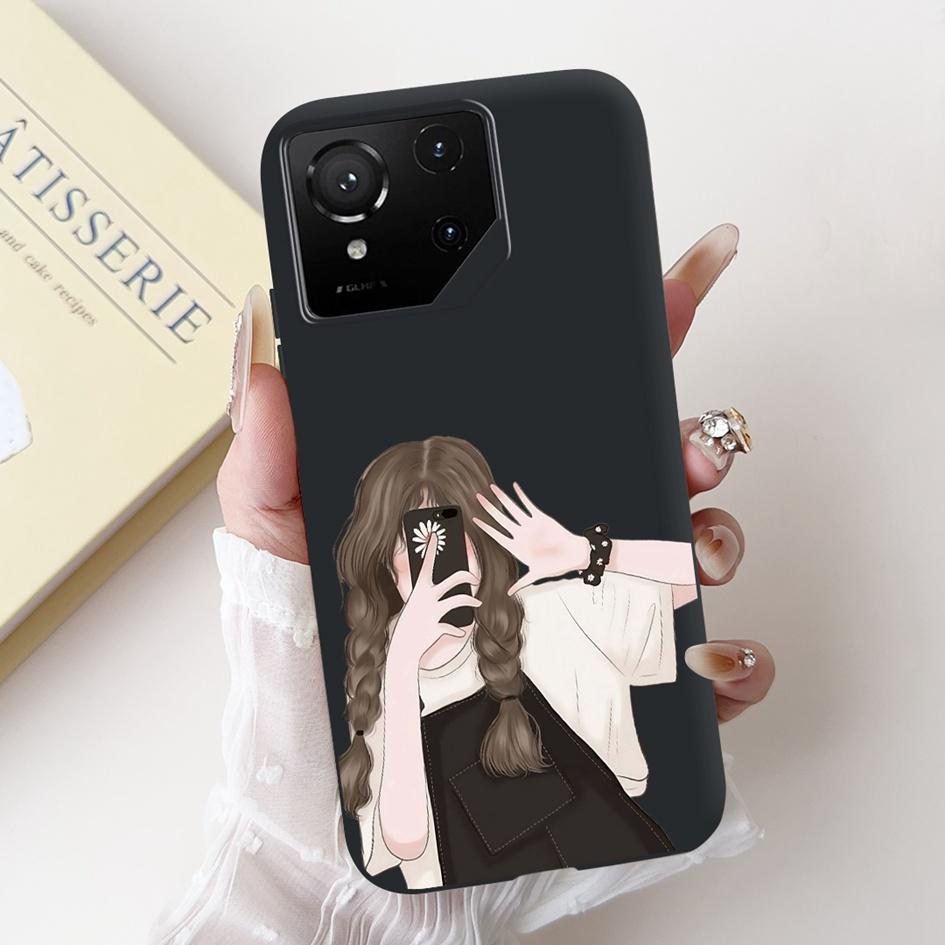 For Asus Rog Phone 9 Pro 5G Case Popular Flower Cartoon Soft Black Silicone Shockproof Cover For Asus Rog Phone 9 FE Phone9 Capa