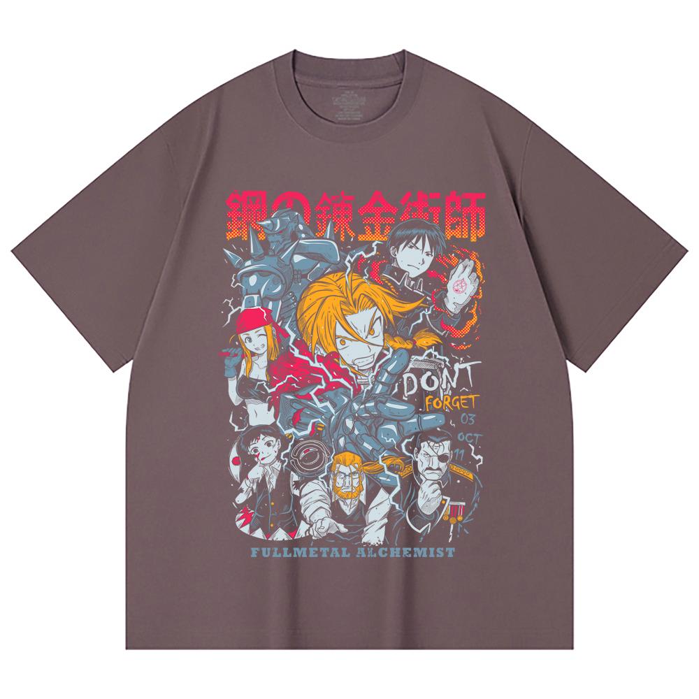 230 Gsm 100% Cotton Fullmetal Alchemist V1 Print Unisex Heavy Cotton T Shirt