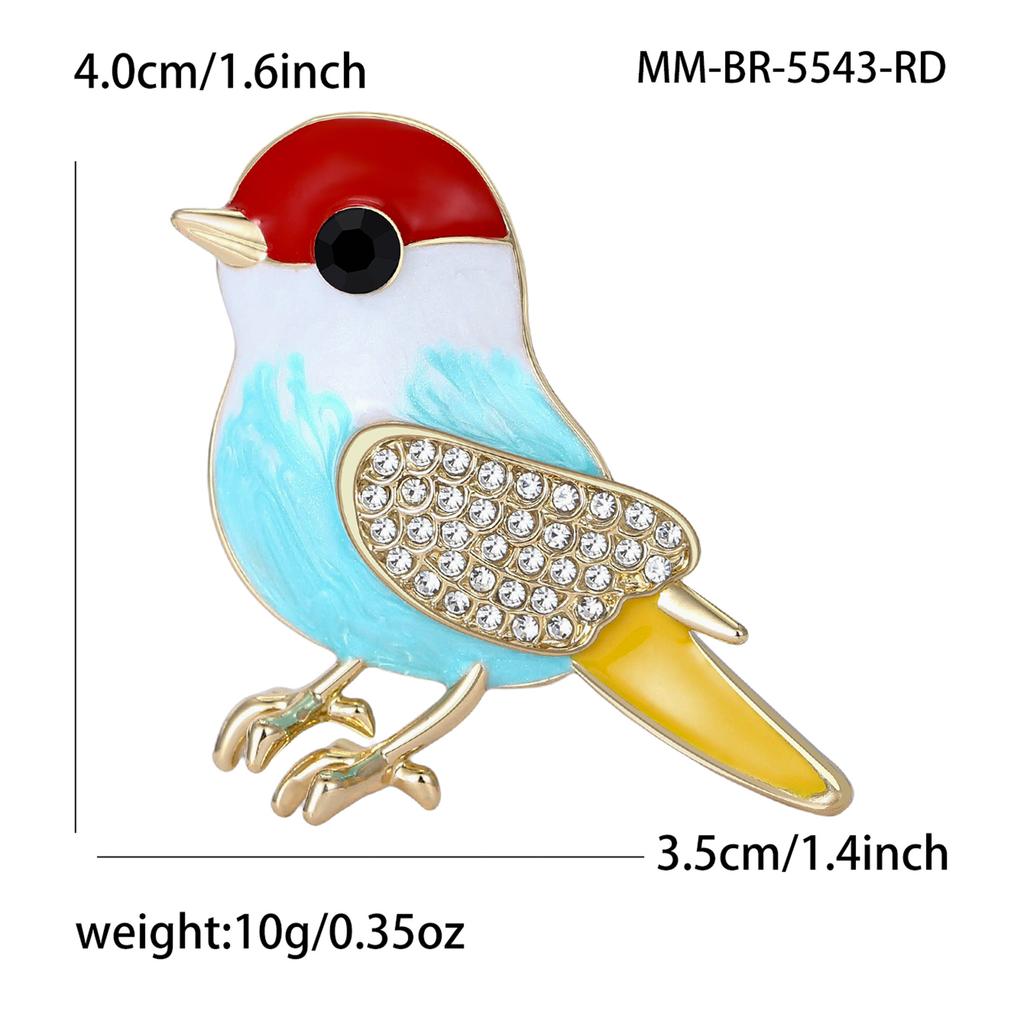Fashion Enamel Bird Brooch for Women Unisex Rhinestone Animal Pins Keychain Event Party New Gifts Jewelry Decoration Accessories