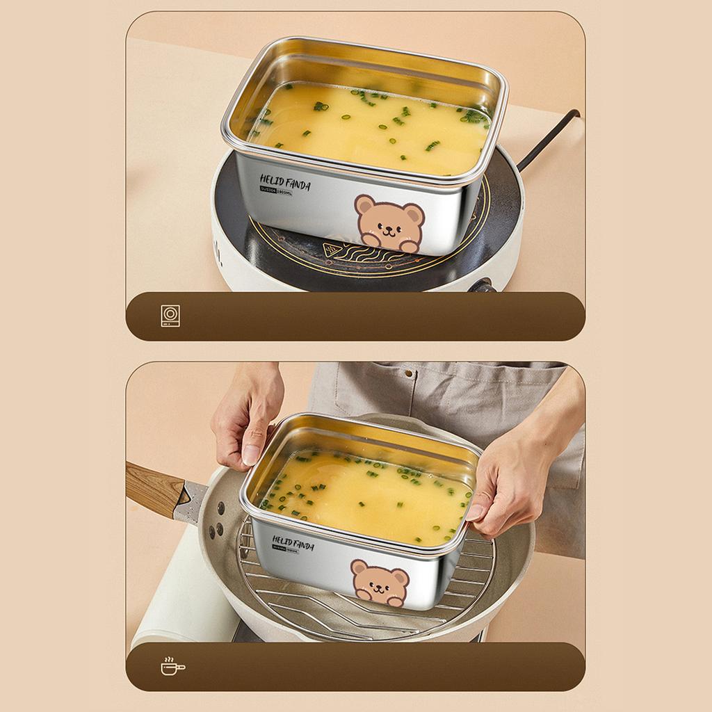 Lebensmittelaufbewahrungsbehälter mit großer Kapazität 304 Edelstahl Lebensmittel Frischhaltebox Versiegelt Auslaufsicher Kühlschrank Crisper