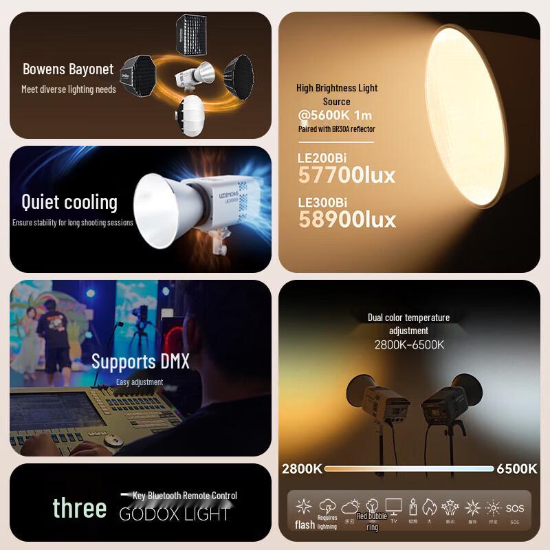 Godox LE200Bi Bi-Color LED Video Light Kit