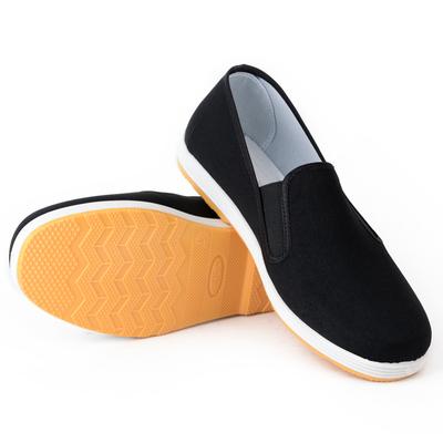 Große Größe 38-47 Rindfleisch Sehne Unten Atmungsaktiv Elastische Mund Schwarz Stoff Schuhe Casual Schuhe Männer und Frauen Fahrer Einzelnen Schuhe