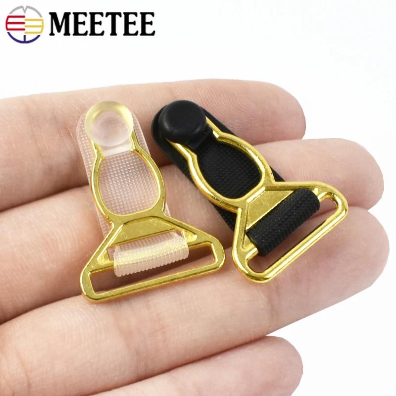 Meetee 10/30/50Pcs 10-18mm Suspender Clip Buckle Underwear Bra Strap Adjuster Clasp Stockings Garter Buckles Garment Accessory