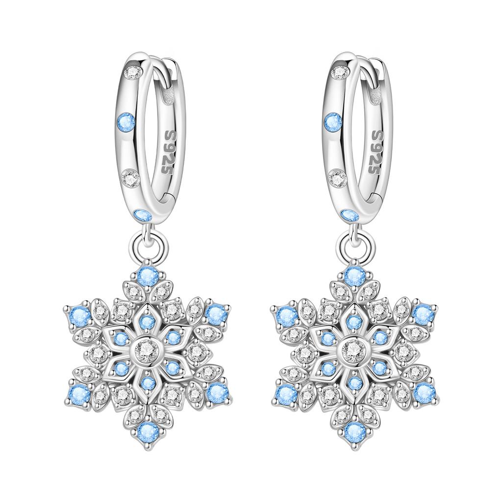 Original 925 Silver Zircon Pink Paw Print Earrings Heart Flower Leaf Design Women Party Jewelry Gift Ear Loops