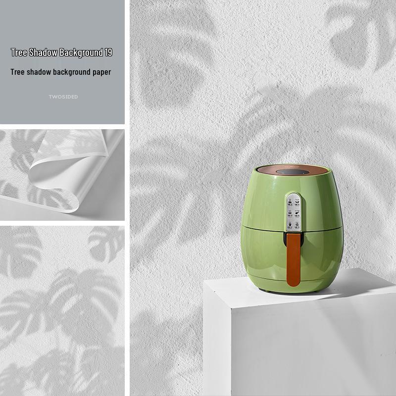 3D-Stereofotografie-Hintergrund mit Baumschatten und dynamischen Lichteffekten