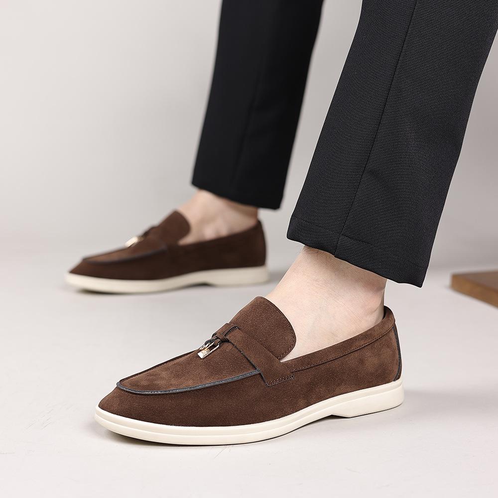 Strictly selected men's casual shoes, one-pedal lazy shoes, large-size fashion Doudou shoes, flat loafer