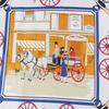 POBING Hand Rolled Twill Silk Scarf Women Horse Carriage Double Print Square Scarves Wraps Echarpes Foulards Femme Hijab 90CM
