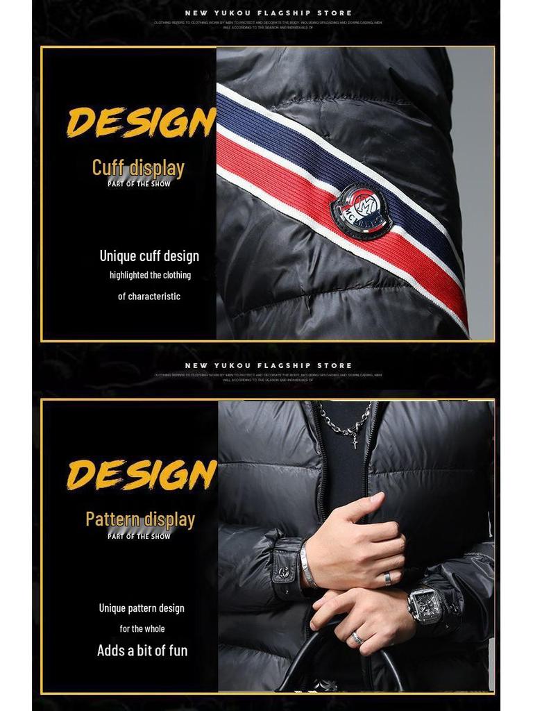 Men's Fashionable Slim Fit Down Jacket with Stand Collar - Winter 2025 Trend