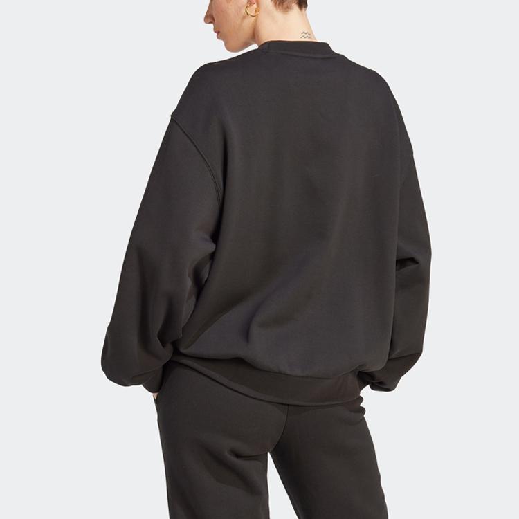 Adidas Originals SS23 Adicolor 70s Retro Series Sweatshirt With Three-Stripes And Loose Fit Women Tops Black IK7869