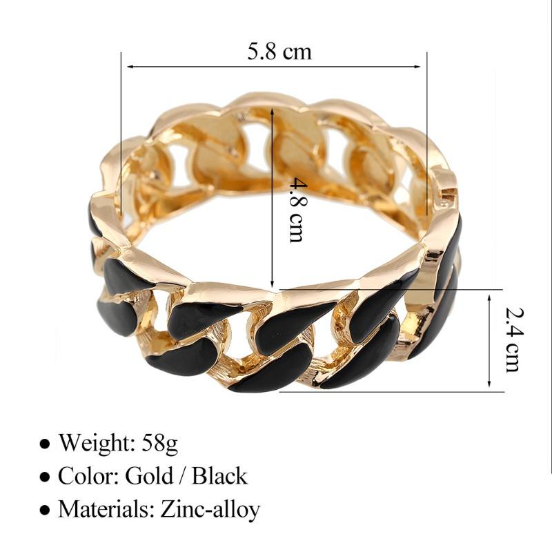 Personality exaggerated fashion bracelet women's enamel color drop alloy wide face bracelet niche temperament commuter jewelry