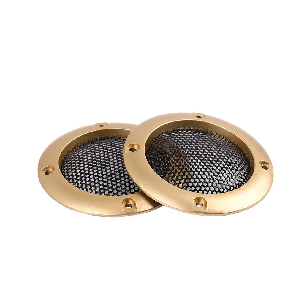 uxcell Speaker Grill Mesh Subwoofer Grille Clill Cover Decorative Circle Grill Protector 50mm 2pcs Gold Tone