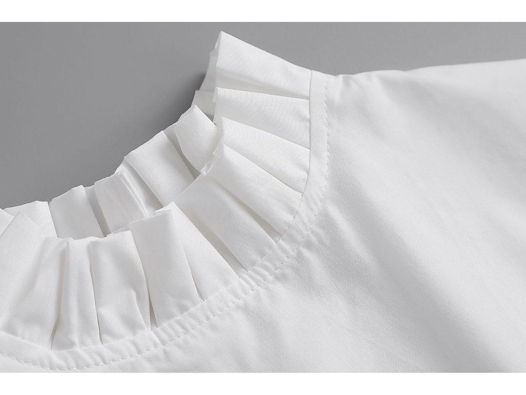 Tang Jing Stil Damen Rüschenspitze Dickey mit Halbhohem Kragen