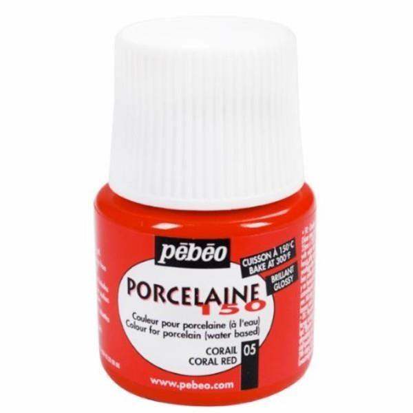 Peinture porcelaine Pébéo 150 Brillant Corail N°05