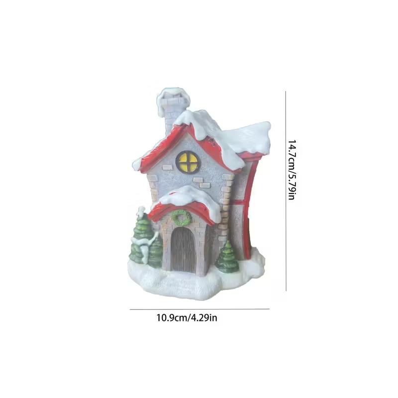

Рождественские украшения в виде дома, покрытого снегом, Креативные смоляные домики, Художественные изделия, Настольный праздничный декор
