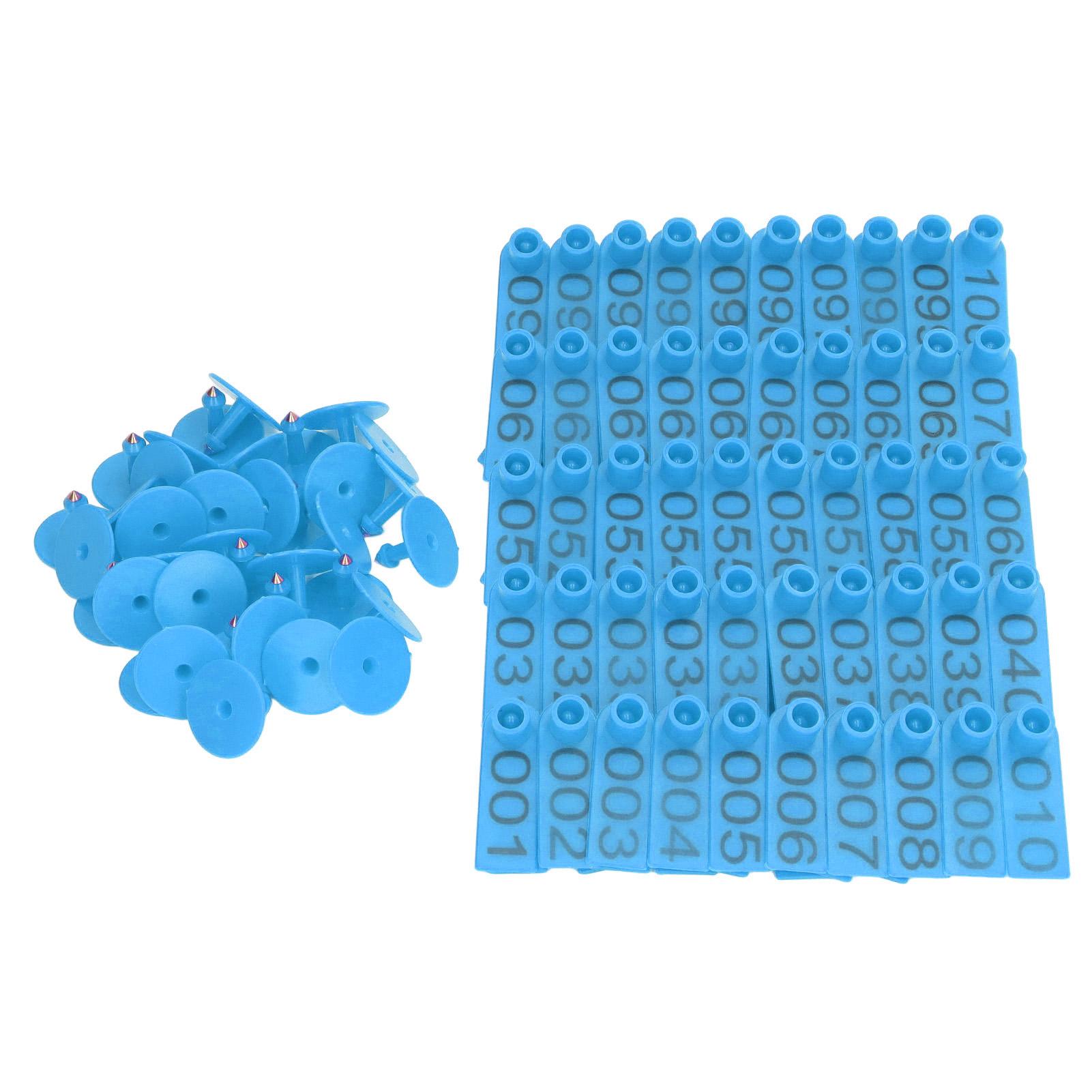 

100 комплектов пронумерованных ушных бирок для крупного рогатого скота, точная идентификационная карта для крупного рогатого скота для коров, свиней, овец, розового цвета