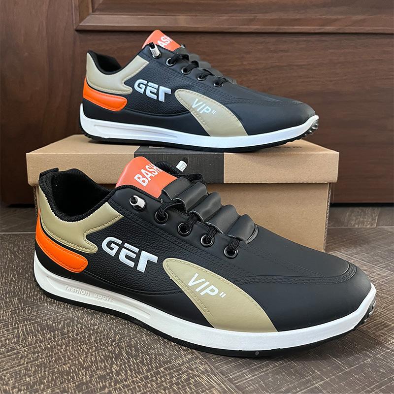 Men Casual Sneakers Trend Pu Leather Breathable Male Running Shoes Non-Slip Footwear Vulcanized Shoes Outdoor Non-slip Trainers
