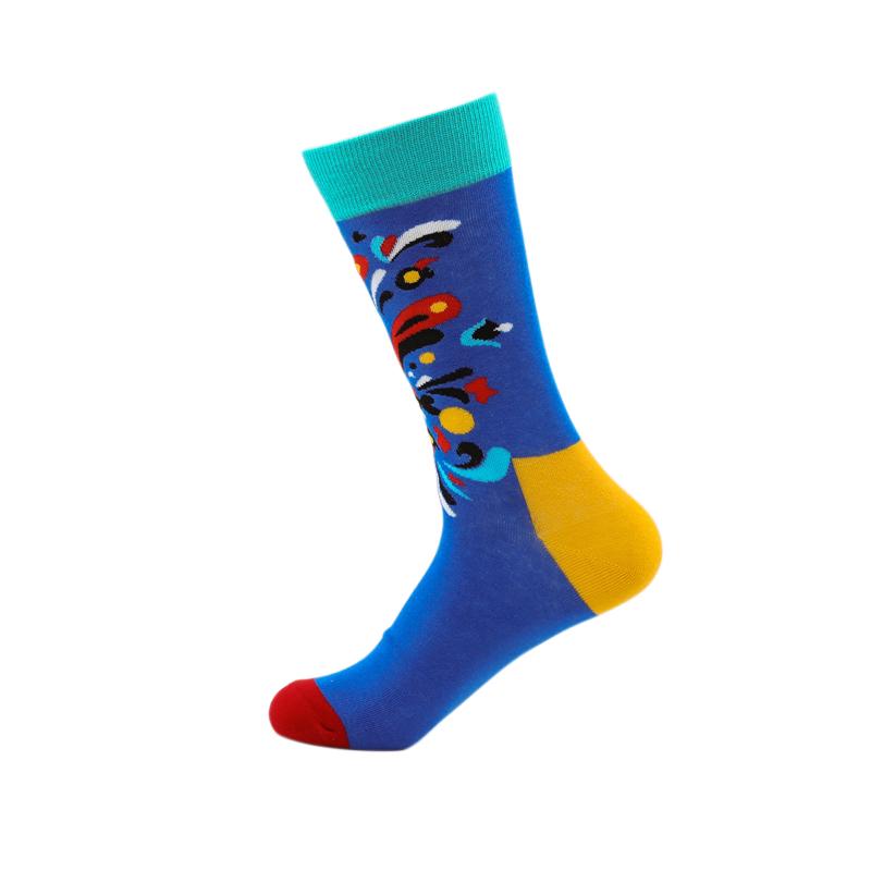 Fashion Colorful Brand Men Socks 20 Colors Striped Plaid Diamond Socks Men Cotton Casual Crew Socks