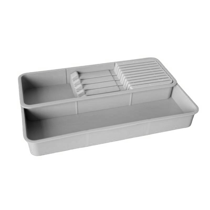 

Drawer Knife Holder Organiser Knife Block Durable Holder Kitchen Drawer Countert сірий колір