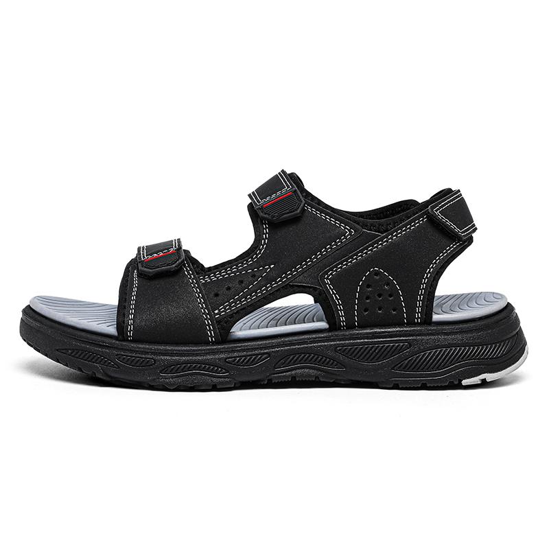 Summer Men Sandals PU Leather Lightweight Open Toe Flat Mens Casual Shoes Outdoor Walking Sandals for Men Beach Shoes  Beach Slippers