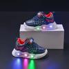 New Arrival LED Light-Up Spider Web Leather Sneakers for Boys