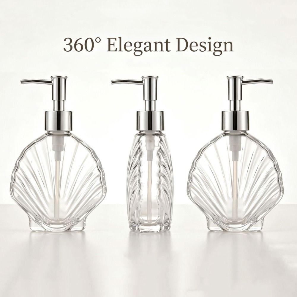 Press Type Hand Soap Bottle 400ml Liquid Lotion Storage Bottles Shell Shaped Soap Dispenser  Hotel