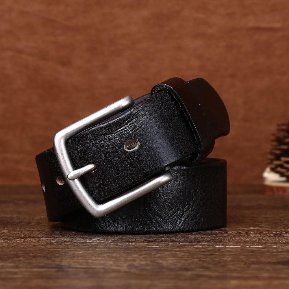 Belt Men's Real Cowhide Personalized Metal Retro Belt Pin Buckle First Layer Cowhide Casual Belt