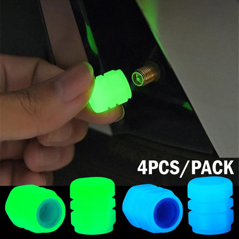 Tappi Valvola Pneumatici Luminosi – 4 Pezzi Con Luci LED – Accessori Auto Moto – Coprimozzo Illuminati